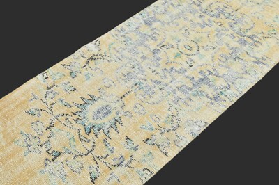 Vintage 2x8ft Handmade Turkish Runner Rug Wool Anatolian Antique Rugs ORANGE-image