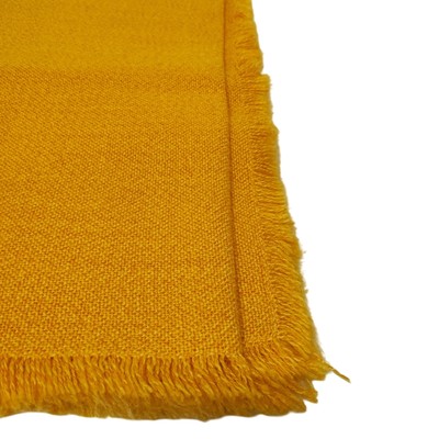Mid Century Woven Table Scarf - Orange Yellow Orange, White - 17.5