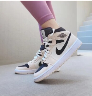 Nike Air Jordan 1 Mid High Low Black Guava Shimmer Ice Women Size 7 : BQ6472 800-image