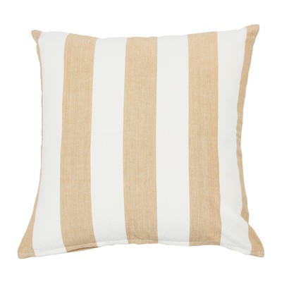 Striped Cotton, Beige Pillow, 20