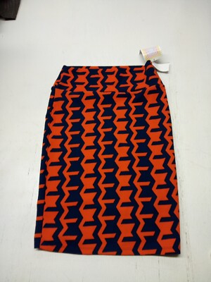 lularoe skirt Cassie Size X Small Orange And dark Blue New with tags-image