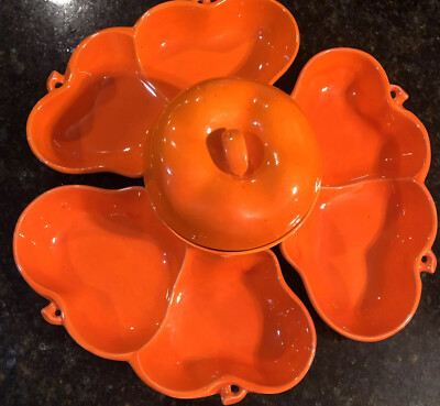 Vintage Maddux 3275 IL Orange MId Century Modern  Apple and 3 Trays-image