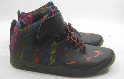 NIKE AIR AKRONITE GS BASKETBALL SHOES BLACK HYPER ORANGE 819832 008 SIZE 5.5-image