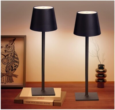 Lámpara de mesa inalámbrica LED, lámpara de escritorio con batería recargable US-image