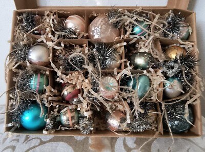 CREATIVE CO-OP BLOWN GLASS MINI CHRISTMAS ORNAMENTS PASTEL SET OF 20 EC. B2-image