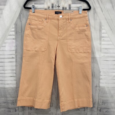 NYDJ Size 8P 8 Petite Melon Orange Capri Denim Jeans Mid Rise 17.5