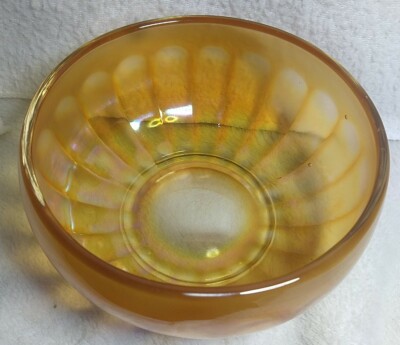 Vintage Carnival Marigold Iridescent Bowl, Petal/Rib Design-image