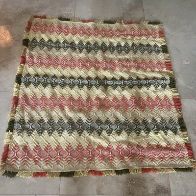 Vintage Mid Century Orange, Yellow Avocado Pattern Throw Blanket-image