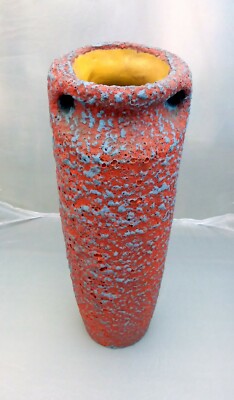 Orange Retro/Vintage/Mid-Century Modern Hungarian ceramic vase-image