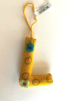 Wool Felt Embroidered Appliqued Alphabet Boho Letter 