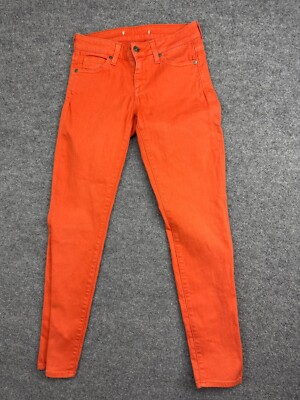 Vince Jeans Women's 25 (W25 x L28) Orange Denim Skinny Leg Mid Rise-image