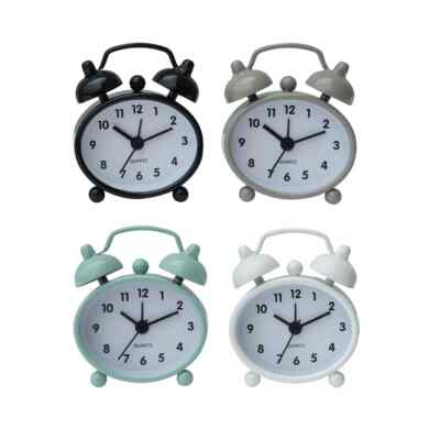 Creative Co-Op Mini Retro Bell Alarm Clock Pick Black Taupe Green White-image