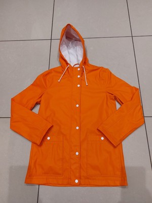 Topshop Orange Anorak, PVC Jacket, Hooded, Womens, Size 12, Read Description-image