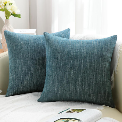 Decorative Throw Pillow Covers Chenille Cases for Inserts Various Sizes Set of 2-image