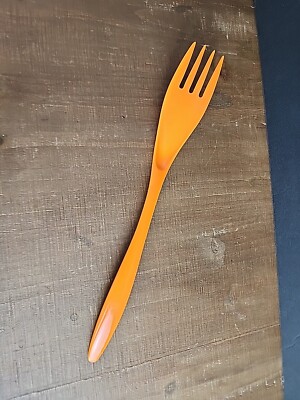 Machi Fork Melamine Cooking Utensil Mid Mod Orange TAIWAN -image