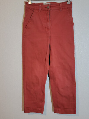 everlane jeans womens size 0 regular straight ankle mid rise denim orange-image