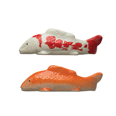 Creative Co-Op Large Floating Stoneware Fish Goldfish Pick 1 Color 8