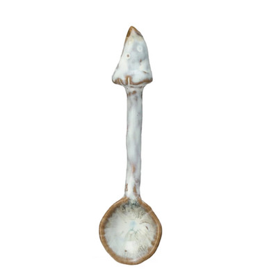 Creative Co-op White Stoneware Mushroom Spoon-image