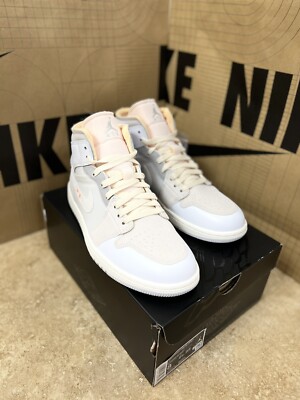 Jordan 1 Mid SE Craft Inside Out White Grey - Men Size 8 #DM9652-100 Brand New-image