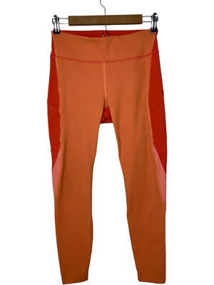 Outdoor Voices Womens Medium Athletic Leggings Mid rise 25” Inseam Orange -image
