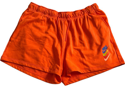 Nike Women Sporstwear DNA Shorts Mid Rise Orange Size 1X New-image