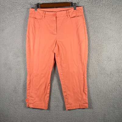 Talbots Pants Womens 10 32x20 Perfect Skimmer Orange Pastel Mid Rise -image