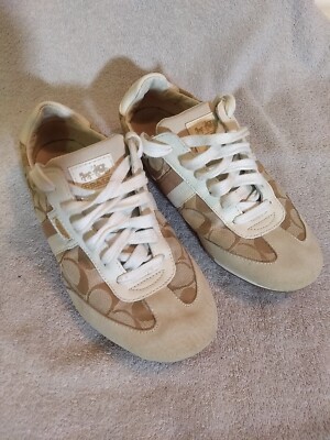 COACH Womens Joss Q293 Beige Leatherware Casual Sneakers, Size: 8 M #US18-4-image