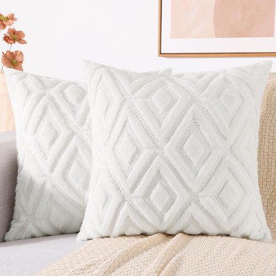 Spring Couch Throw Pillow Covers 18x18 Set of 2, Decorative Soft Plush Faux W...-image