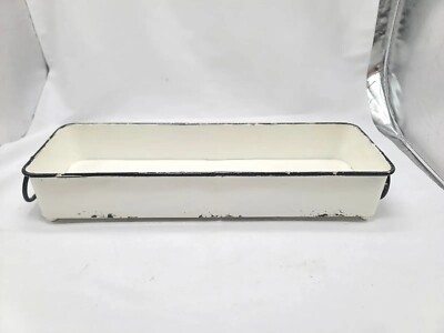 Decorative Metal Tray Ivory Distressed Farmhouse 16