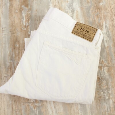 POLO RALPH LAUREN WHITE JEANS 34 X 30 SULLIVAN SLIM  Mens denim-image