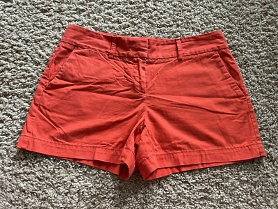 Ann Taylor Loft Womens Chino Style Shorts Size 4 Orange Mid Rise-image