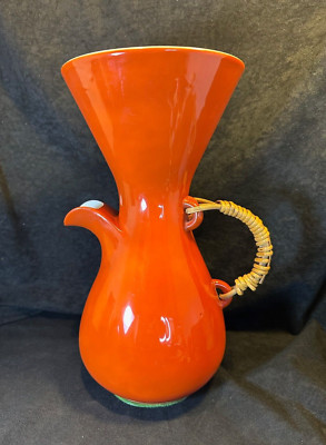 Kenji Fujita Mid Century Modern Orange Porcelain Coffee Carafe-image