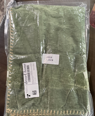 decorUhome Chenille Soft Throw Pillow Covers 18x18 (Pack of 2) Green-image