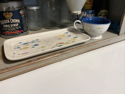 Creative Co-op Tawnya Norton a million fish in the sea platter & Mermaid Mug-image
