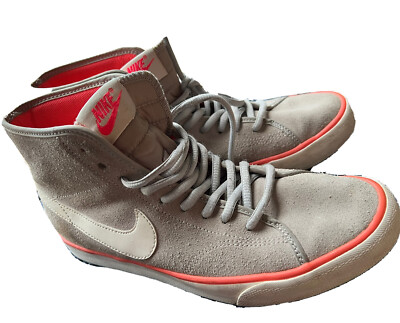 2014 Nike Primo Court Mid 630656-060,  Gray Neon Orange/Pink Suede 7.5-image