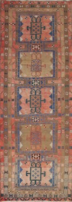 Vintage Geometric Ardebil Tribal Runner Rug 3' 6