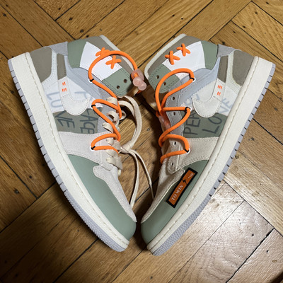 Size 9.5 - Jordan 1 Mid SE Craft White 2022 DIY-image
