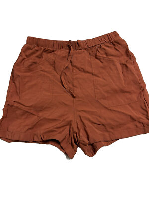 Hyfve Orange Drawstring Flowy Shorts Women's Size Small-image