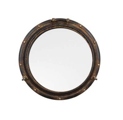 NIB Creative Co-Op Distressed Metal Reflective Framed Mirror 22x22 $349 FLB-39-image