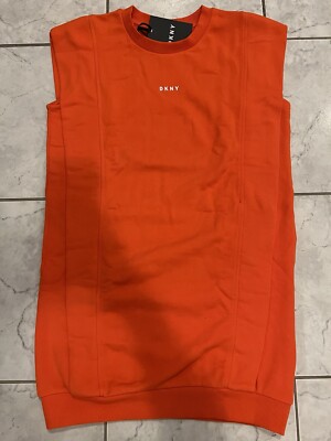 Dkny Orange Logo Dress Size 12 NWT -image