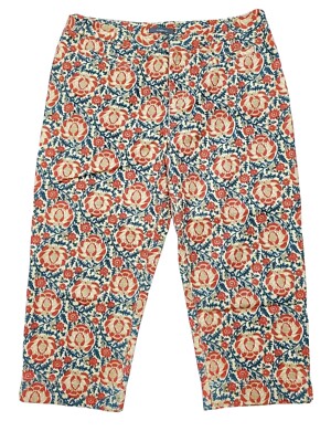 Liz Claiborne Audra Women's 14 Crop Pant Orange Navy  Classic Fit -image