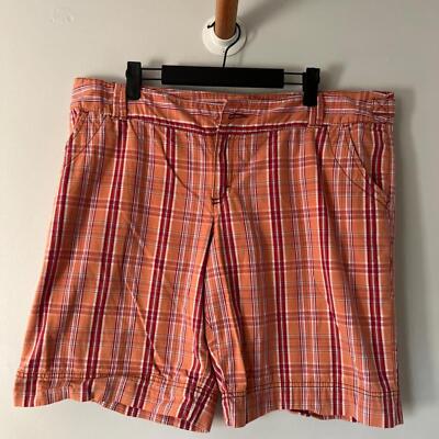 Mossimo Supply Co. Orange Flannel Low-Mid Rise Shorts – Size 17-image