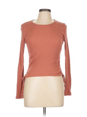 La La Land Creative Co Women Brown 3/4 Sleeve T-Shirt L-image