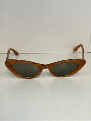 Mid Century B&L Ray Ban Polyanna Cat Eye Green Lens Sunglasses-image