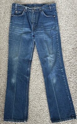 VINTAGE LEVI’S ORANGE TAB USA MADE BLUE JEANS 34x31-image