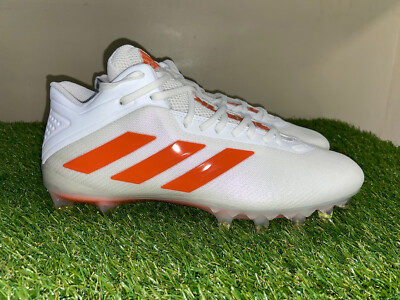 Men's Adidas SM Freak Mid Football Cleats Shoes White Orange FX1311 Size 11 NEW-image
