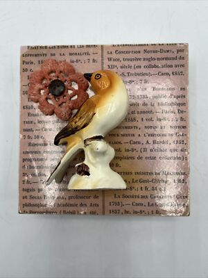 Lori Siebert Wall Plaque Art 3D Ceramic Bird And Doily Flower Creative Co-Op-image