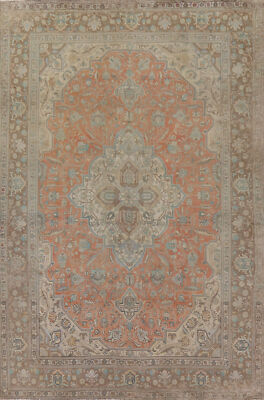 Distressed Geometric Traditional Area Rug 8x11 Handmade Wool for Living Room-image