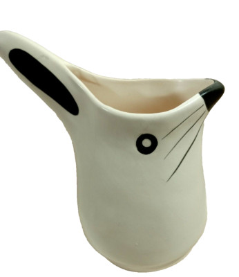 RABBIT PITCHER **Creative Co-Op** Stoneware~ Creamer ~ Farmhouse ~ Easter-image