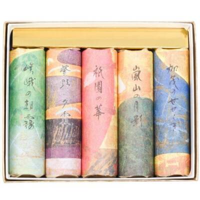 Japanese Incense Sticks - Kousaido Organic Incense Joss Gift Set in Box- 5 Types-image